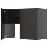 METOD wall cb f extr hood w shlf/door, black-grey/Nickebo matt anthracite, 80x60 cm