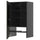 METOD wall cb f extr hood w shlf/door, black-grey/Nickebo matt anthracite, 60x100 cm