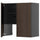 METOD wall cb f extr hood w shlf/door, black-grey/Sinarp brown, 80x80 cm
