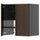 METOD wall cb f extr hood w shlf/door, black-grey/Sinarp brown, 60x60 cm