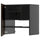 METOD wall cb f extr hood w shlf/door, black-grey/Sinarp brown, 60x60 cm