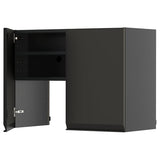 METOD wall cb f extr hood w shlf/door, black-grey/Upplöv matt anthracite, 80x60 cm