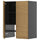 METOD wall cb f extr hood w shlf/door, black-grey/Voxtorp oak effect, 60x80 cm
