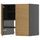 METOD wall cb f extr hood w shlf/door, black-grey/Voxtorp oak effect, 60x60 cm