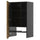 METOD wall cb f extr hood w shlf/door, black-grey/Voxtorp oak effect, 60x100 cm