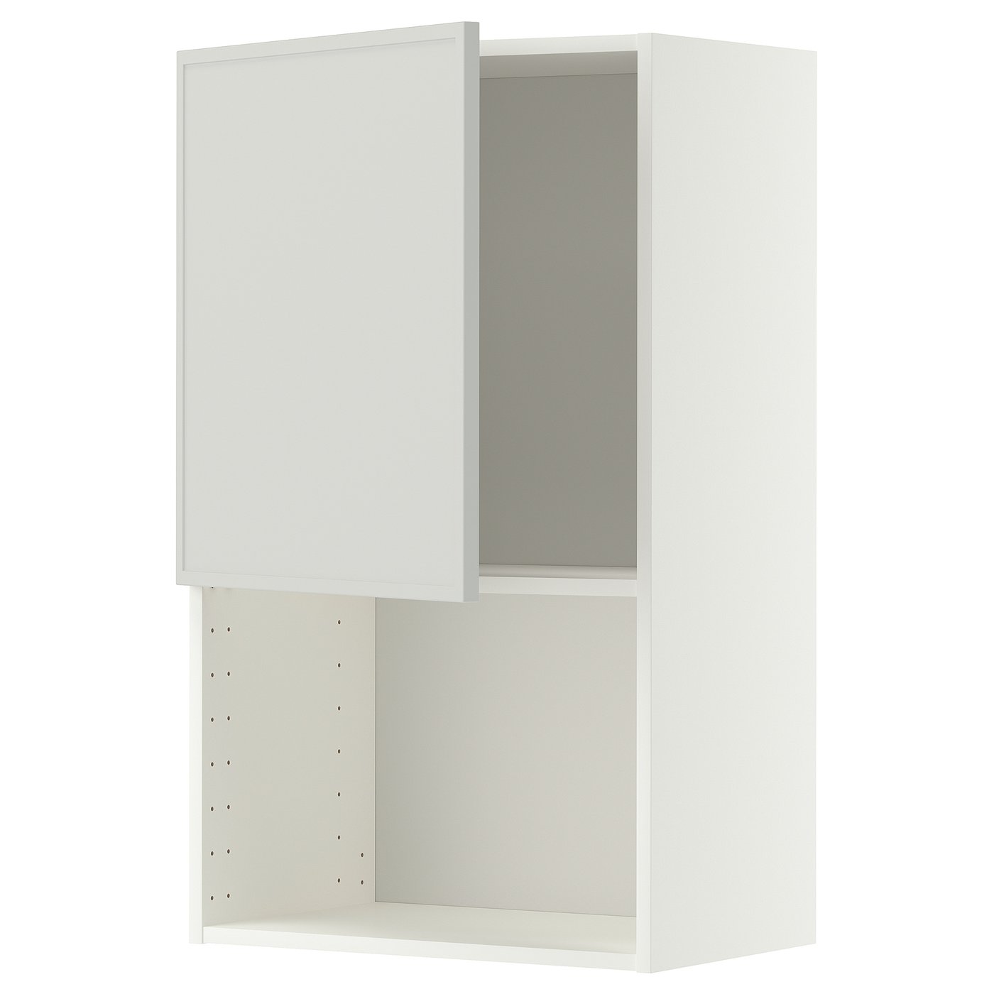 METOD wall cabinet for microwave oven, white/Aspudden light grey, 60x100 cm