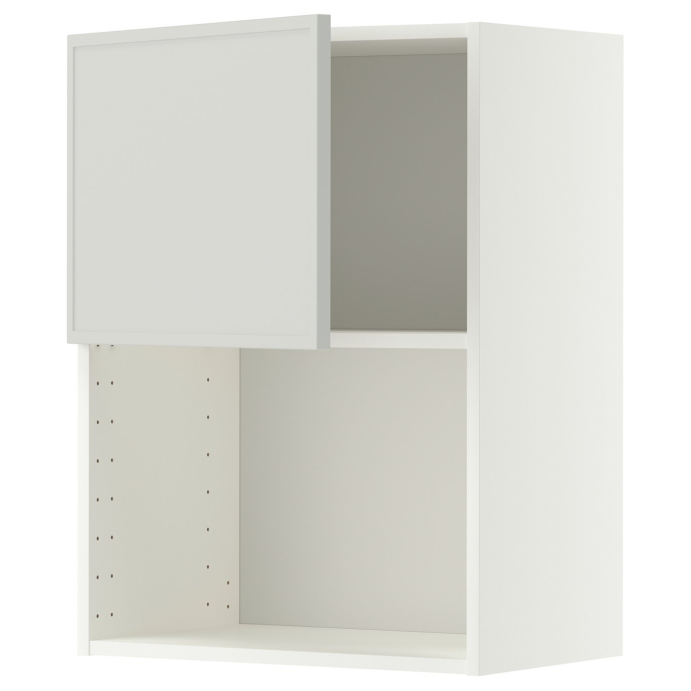 METOD wall cabinet for microwave oven, white/Aspudden light grey, 60x80 cm