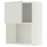 METOD wall cabinet for microwave oven, white/Aspudden light grey, 60x80 cm