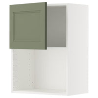 METOD wall cabinet for microwave oven, white/Axstad grey-green, 60x80 cm