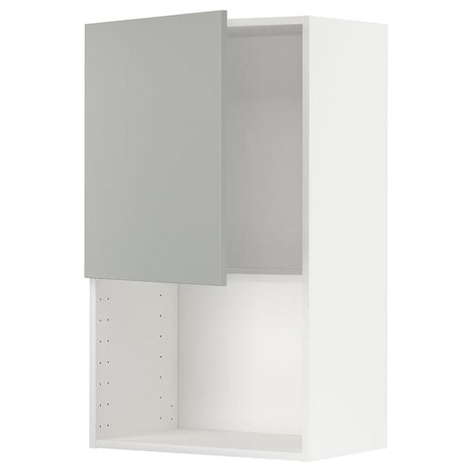 Ikea METOD - Wall cabinet for microwave oven, white/Havstorp light grey, 60x100 cm