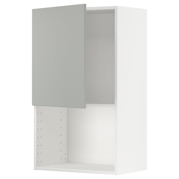 METOD - METOD Wall cabinet for microwave oven, white/Havstorp light grey, 60x100 cm