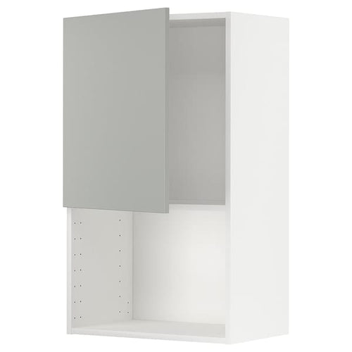 METOD wall cabinet for microwave oven, white/Havstorp light grey, 60x100 cm