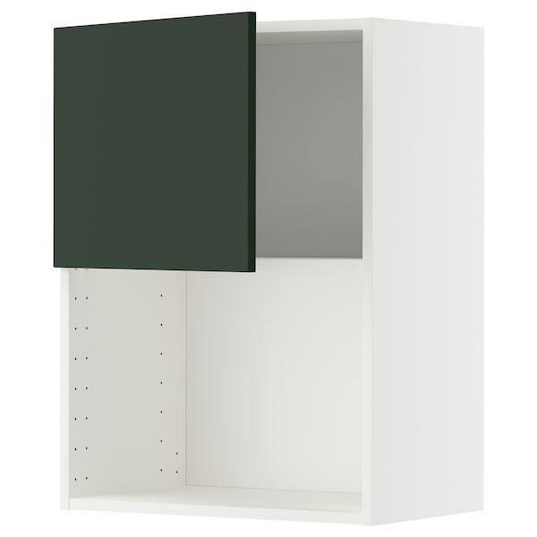 METOD - Wall cabinet for microwave oven, white/Havstorp deep green, 60x80 cm