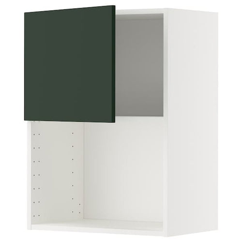 METOD - METOD Wall cabinet for microwave oven, white/Havstorp deep green, 60x80 cm