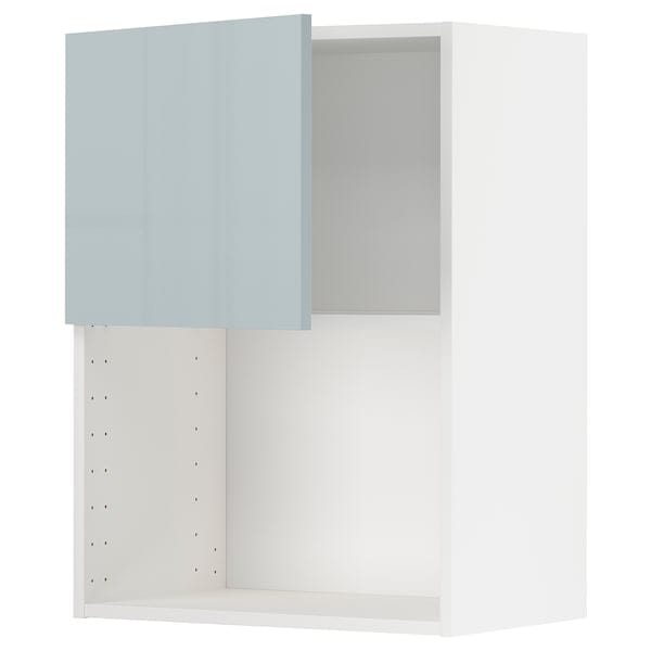 Ikea METOD - Wall cabinet for microwave oven, white/Kallarp light grey-blue, 60x80 cm