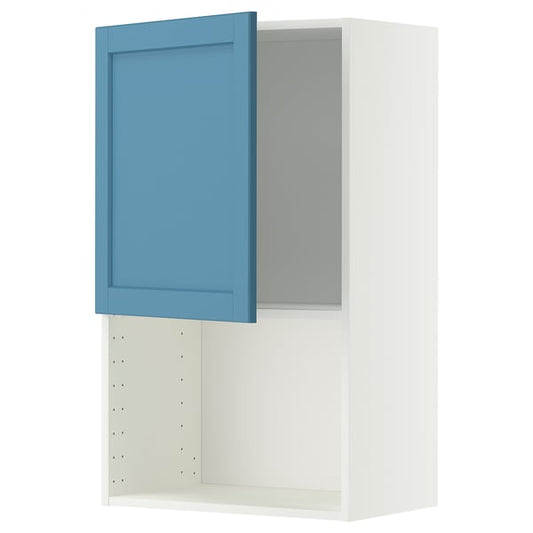 METOD microwave wall unit, white/Lerhyttan blue, 60x100 cm