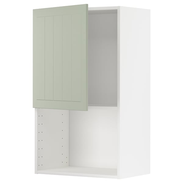 METOD - METOD Wall cabinet for microwave oven, white/Stensund light green, 60x100 cm
