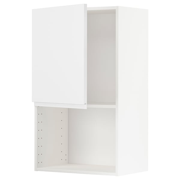 METOD wall cabinet for microwave oven, white/Voxtorp matt white, 60x100 cm