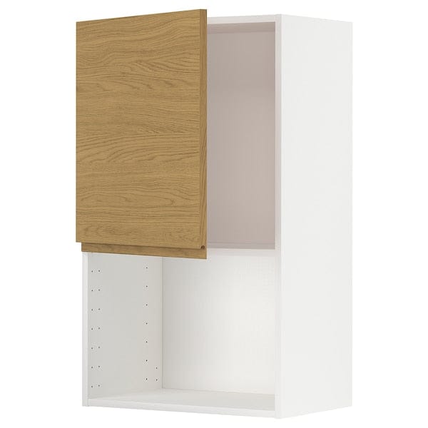 Ikea METOD - Wall cabinet for microwave oven, white/Voxtorp oak effect, 60x100 cm