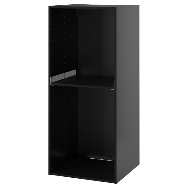 METOD - METOD High cabinet frame for fridge/oven, black-grey, 60x60x140 cm