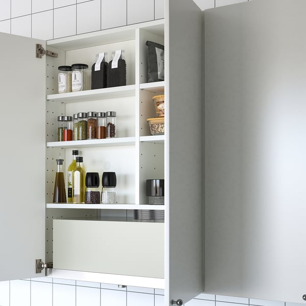 METOD wall cabinet f b-in extractor hood, white, 80x37x100 cm