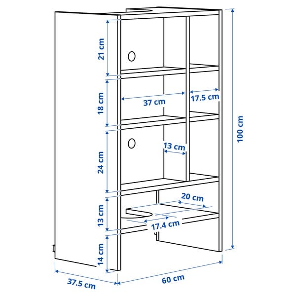 Ikea METOD - Wall cb frm f b-in extractor hood, white, 60x37x100 cm