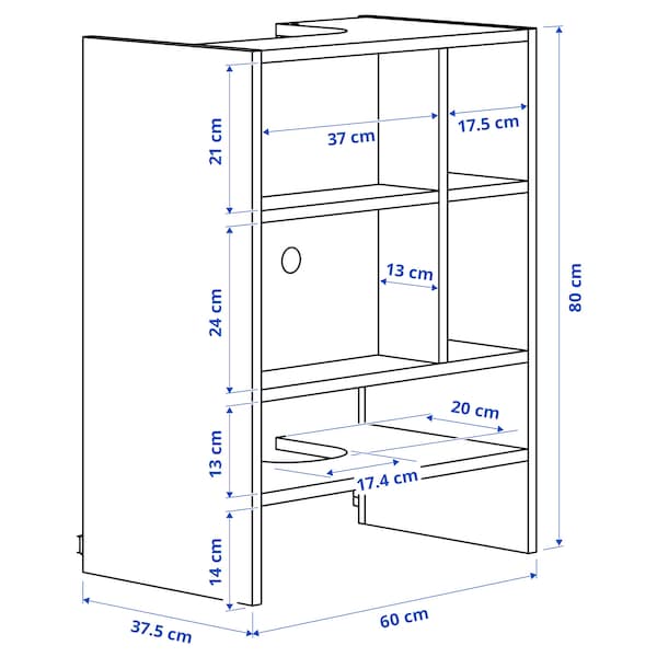 Ikea METOD - Wall cb frm f b-in extractor hood, white, 60x37x80 cm