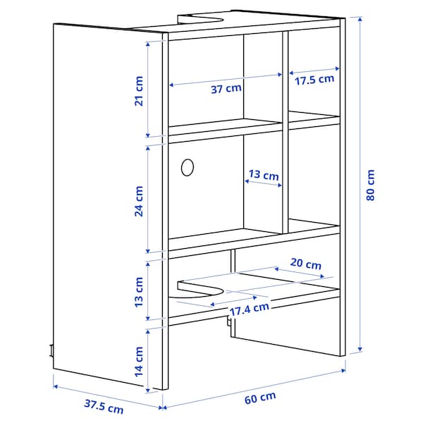 METOD - Wall cb frm f b-in extractor hood, white, 60x37x80 cm