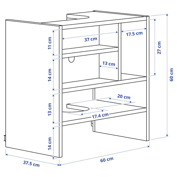 METOD - Wall cb frm f b-in extractor hood, white, 60x37x60 cm