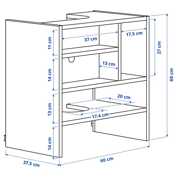 METOD wall cabinet f b-in extractor hood, white, 60x37x60 cm