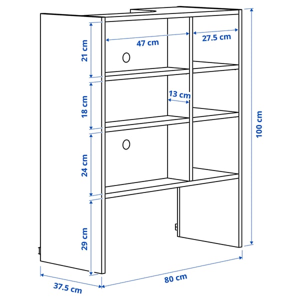 METOD wall cabinet f b-in extractor hood, white, 80x37x100 cm