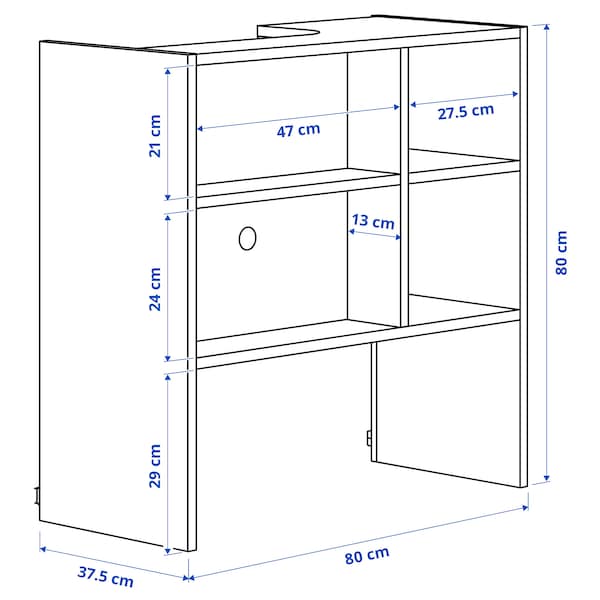 METOD - Wall cb frm f b-in extractor hood, white, 80x37x80 cm