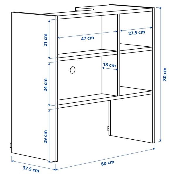 METOD wall cabinet f b-in extractor hood, white, 80x37x80 cm