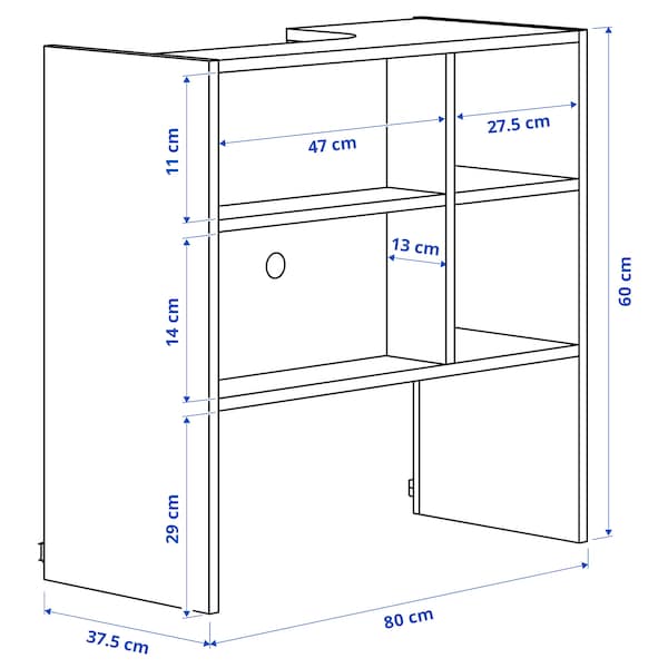 METOD - Wall cb frm f b-in extractor hood, white, 80x37x60 cm