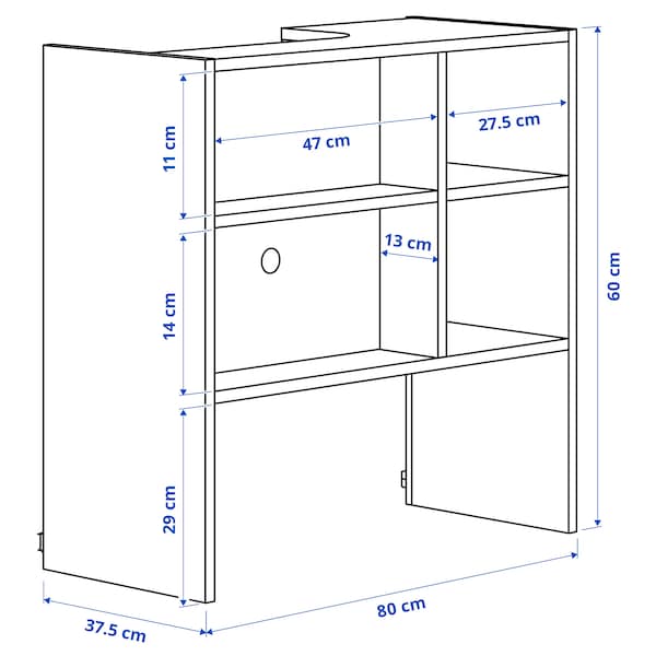 Ikea METOD - Wall cb frm f b-in extractor hood, white, 80x37x60 cm
