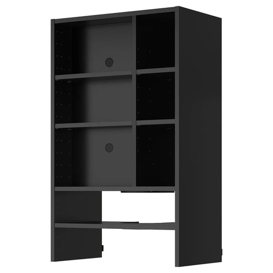 METOD - METOD Wall cb frm f b-in extractor hood, black-grey, 60x37x100 cm