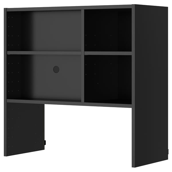 METOD wall cabinet f b-in extractor hood, black-grey, 80x37x80 cm
