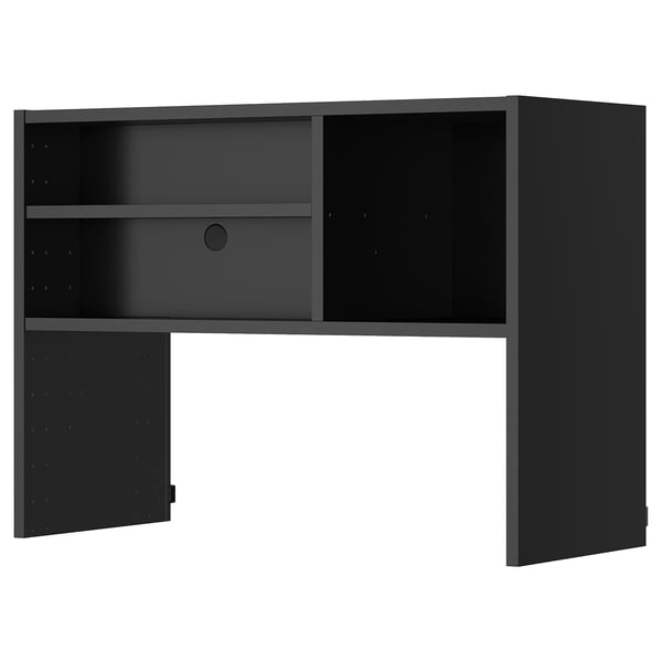 METOD wall cabinet f b-in extractor hood, black-grey, 80x37x60 cm