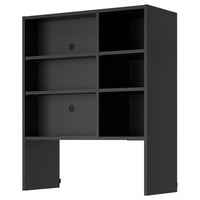 METOD wall cabinet f b-in extractor hood, black-grey, 80x37x100 cm