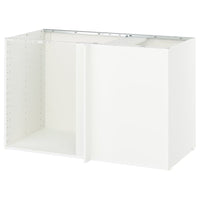 METOD corner base cabinet, white, 128x60x80 cm