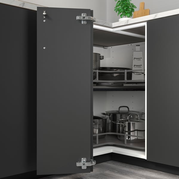 METOD - Structure for corner base cabinet, white, 88x60x80 cm - Depth without suspension rail: 86.5 cm Depth with suspension rail: 87.5 cm Width: 87.5 cm System depth: 60.0 cm Depth: 58.8 cm Height: 80.0 cm.