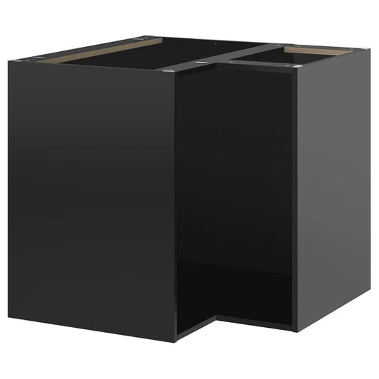 METOD - METOD Corner base cabinet frame, black-grey, 88x60x80 cm