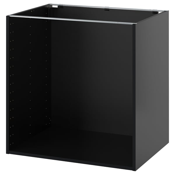 METOD base cabinet frame, black-grey, 80x60x80 cm