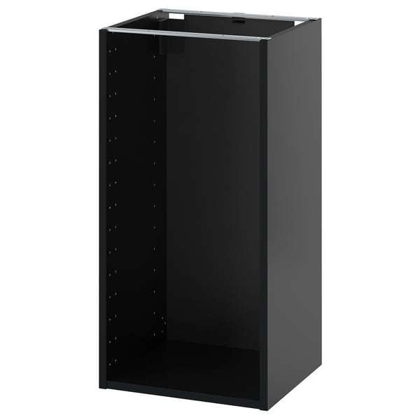 METOD base cabinet, black-grey, 40x37x80 cm
