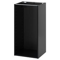 METOD base cabinet, black-grey, 40x37x80 cm