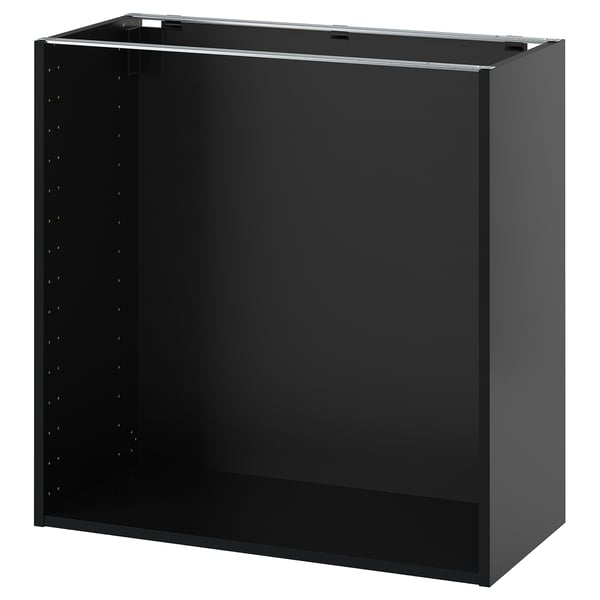 METOD base cabinet, black-grey, 80x37x80 cm
