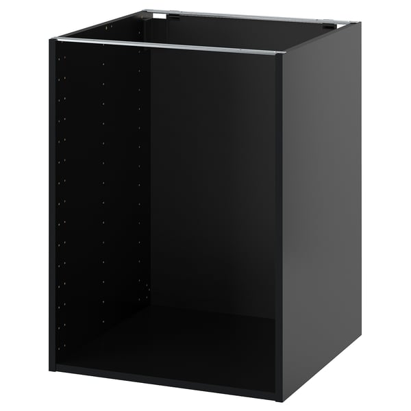 METOD base cabinet, black-grey, 60x60x80 cm