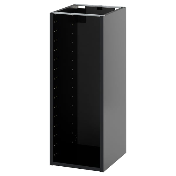 METOD base cabinet, black-grey, 30x37x80 cm