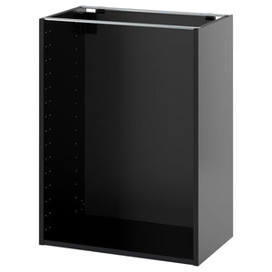 METOD base cabinet, black-grey, 60x37x80 cm