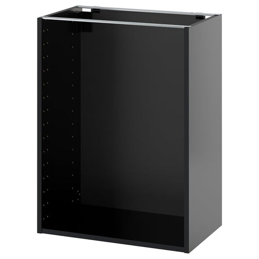 METOD - METOD Base cabinet frame, black-grey, 60x37x80 cm